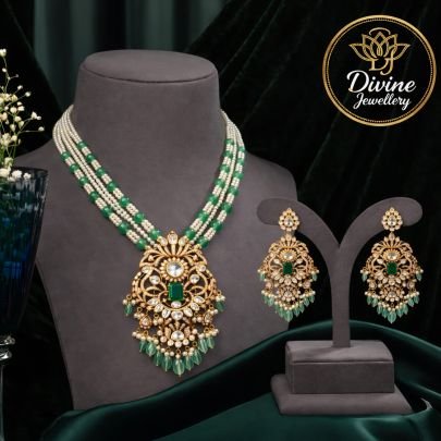 Antique Multicolor Kundan Choker Necklace Set with Statement Earrings – 92.5 Silver Gold Plated