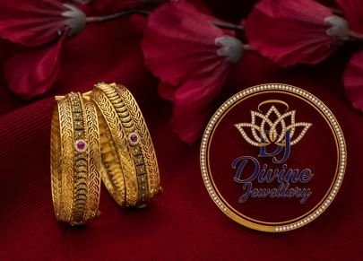 Classic Antique Designer Bangles Set – 92.5 Silver Gold Plated