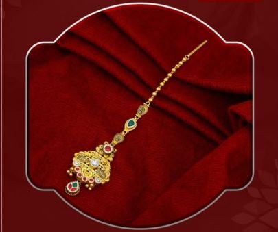Classic Floral Temple Filigree 92.5 Silver Gold-Plated Maang Tikka with Kundan Stones