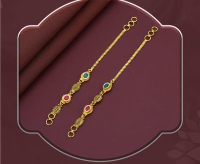 Classic Oval Kundan Motif 92.5 Silver Gold-Plated Kaan Sar (Ear Chain)