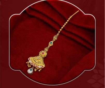 Classic Temple Fan Filigree 92.5 Silver Gold-Plated Maang Tikka with Kundan Stones
