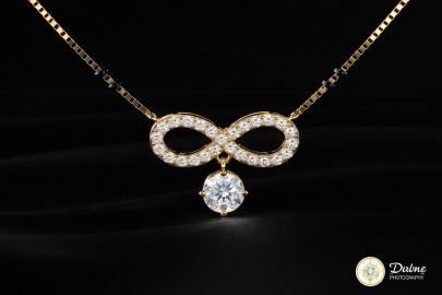 DIVINE 92.5 Sterling Silver Infinity Mangalsutra – 14K Gold Plated Eternal Bond Pendant