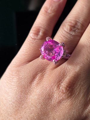 DIVINE Pink Stone Luxury Crystal Ring for Women – Premium Party Wear Designer Finger Ring