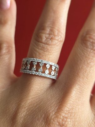 DIVINE Rose Gold Crystal Crown Band Ring for Women – Luxury Micro Pave Zircon Statement Ring