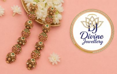Divine Antique Gold Plated Silver Designer Beaded Long Dangler Earrings