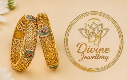 Divine Antique Gold Plated Silver Floral Designer Kada Bangles
