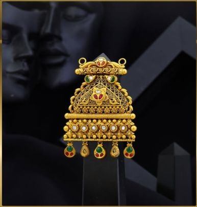 Divine Jewellery 92.5 Silver Gold Plated Traditional Pendant | Ethnic Temple Style Jewellery Pendant for Women