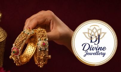 Divine Jewellery 92.5 Silver Gold Plated Antique Bridal Kada Bangles for Women | Traditional Temple Design Bangles with Ruby & Emerald Stone Work