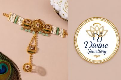 Divine Jewellery Antique Gold-Plated Silver Temple Choker with Pearl Beads