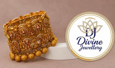 Divine Jewellery Antique Gold Plated Temple Kada Bracelet with Ruby Stones | Traditional 92.5 Silver Base Cuff Bangle for Women