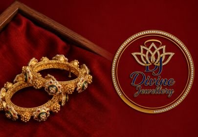 Divine Jewellery Antique Gold Plated Silver Designer Kada Pair with Heritage Motifs