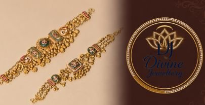 Divine Jewellery Antique Gold Plated Meenakari Hathphool Bracelet | 92.5 Silver