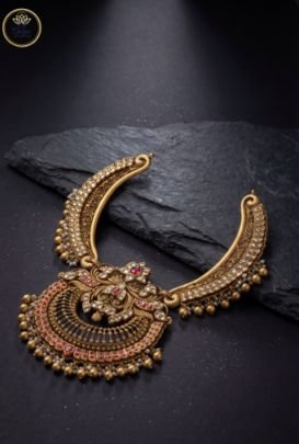 Divine Jewellery Antique Kundan Ruby Temple Bridal Necklace