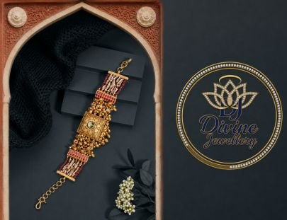 Divine Jewellery Antique Pearl Beaded Gold Plated Watch Bracelet for Women