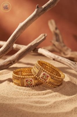 Divine Jewellery Antique Temple Floral Designer Bridal Kada Bangles