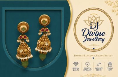 Divine Jewellery Antique Temple Jhumka Earrings for Women | 92.5 Sterling Silver Gold Plated Pearl & Green Stone Designer Earrings