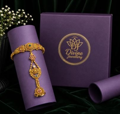 Divine Jewellery Antique Traditional Bajuband Armlet (92.5 Silver Gold Plated)
