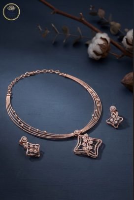 Divine Jewellery Celestial Frame Rose Gold Statement Necklace Set