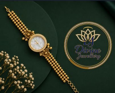 Divine Jewellery Classic Gold Plated Pearl Bead Watch Bracelet for Women