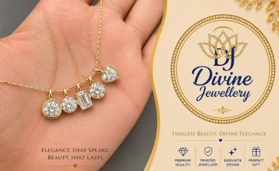 Divine Jewellery Diamond Cut Pendant Necklace for Women | 92.5 Sterling Silver Gold Plated Charm Necklace | Round, Emerald & Heart Shape Pendant Colle