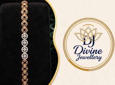 Divine Jewellery Dual Tone Circular Link Bracelet | 92.5 Silver with Gold Plating | CZ Diamond Designer Bracelet for Women