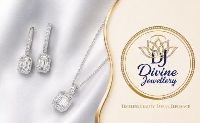 Divine Jewellery Emerald Cut CZ Diamond Pendant Set for Women | 92.5 Silver Pendant & Drop Earrings Set | Luxury Statement Jewelry