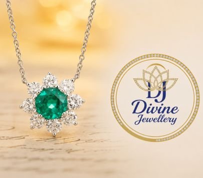Divine Jewellery Emerald Flower Pendant Necklace for Women | Silver Plated American Diamond Green Stone Pendant