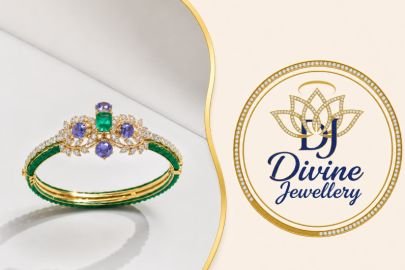 Divine Jewellery Emerald & Tanzanite Royal Kada | 92.5 Silver with Gold Plating | Multicolor Gemstone Bridal Bracelet for Women