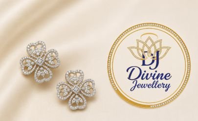 Divine Jewellery Floral CZ Stud Earrings | 92.5 Silver Rhodium Finish Designer Flower Earrings