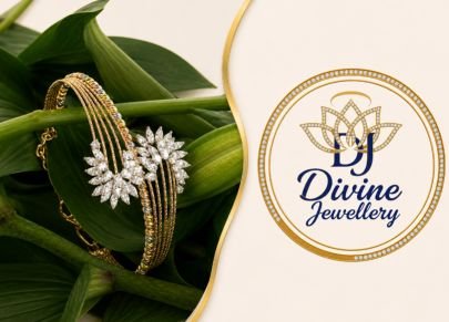 Divine Jewellery Floral Diamond Kada Bracelet | 92.5 Silver with Gold Plating | Marquise CZ Statement Bracelet for Women