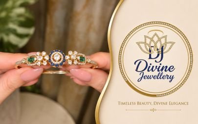 Divine Jewellery Floral Gemstone Open Bangle in 92.5 Sterling Silver with Gold Plating | Elegant Designer Bracelet for Women