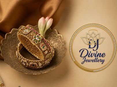 Divine Jewellery Gold-Plated Designer Kada Bangles in 92.5 Silver with Kundan & Multicolor Stone Work