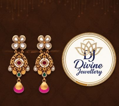 Divine Jewellery Gold Plated Pink Stone Designer Drop Earrings in 92.5 Silver
