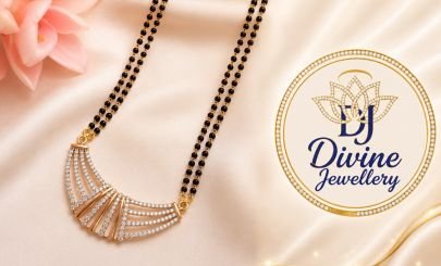 Divine Jewellery Gold-Plated Silver CZ Designer Mangalsutra Necklace