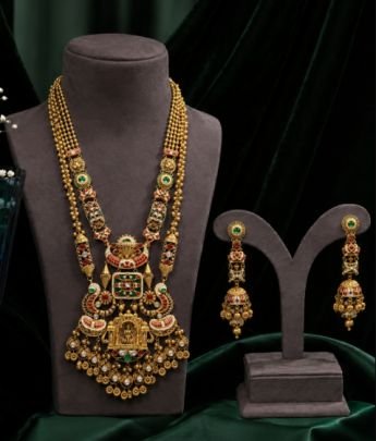 Divine Jewellery Gold-Plated Temple Necklace Set for Women