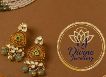 Divine Jewellery Green Stone Kundan Heart Drop Earrings for Women | Gold Plated Silver Base Traditional Pearl Earrings