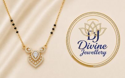 Divine Jewellery Heart Shape CZ Designer Mangalsutra Pendant Necklace | 92.5 Silver Gold Plated Elegant Mangalsutra for Women