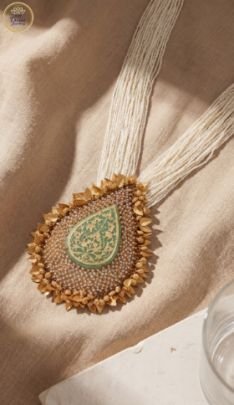 Divine Jewellery Heritage Pearl Multi Strand Temple Pendant Necklace