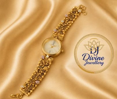 Divine Jewellery Luxury Gold Plated Designer Watch Bracelet for Women