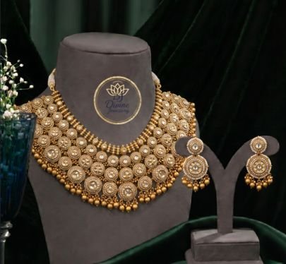 Divine Jewellery Luxury Kundan Layered Choker Necklace Set for Women | Gold Plated Bridal Jewellery with Earrings | Divine Jewellery