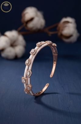 Divine Jewellery Multi Shape Crystal Halo Designer Open Bangle