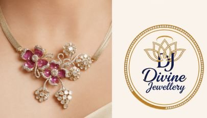 Divine Jewellery Pink Floral Statement Necklace for Women | CZ Stone & Crystal Designer Party Wear Necklace | Elegant Fashion Jewellery Gift for Women