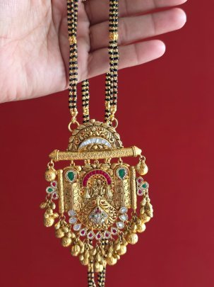 Divine Jewellery Rajwadi Temple Heritage Mangalsutra with Lakshmi Pendant
