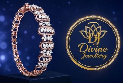 Divine Jewellery Rose Gold American Diamond Designer Bracelet (92.5 Silver Rose Gold Plated)
