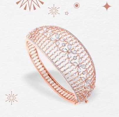 Divine Jewellery Rose Gold Crystal Floral Designer Bracelet