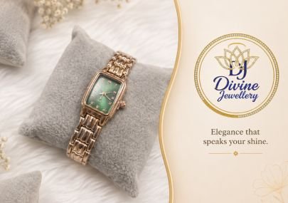 Divine Jewellery Rose Gold Green Dial Women's Analog Watch | Elegant Fashion Wrist Watch for Women