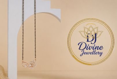Divine Jewellery Rose Gold Plated 92.5 Silver Black Beaded Designer Mangalsutra for Women