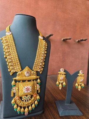 Divine Jewellery Royal Antique Temple Bridal Necklace with Elephant Motif Pendant