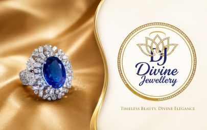 Divine Jewellery Royal Blue Sapphire Halo Ring for Women | Silver Ring with Gold Plating | Luxury Statement Cocktail Ring | CZ Diamond Floral Design