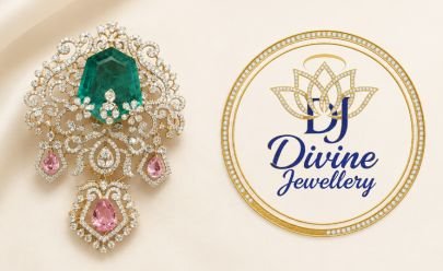 Divine Jewellery Royal Emerald Pink Stone Victorian Brooch Pendant | 92.5 Silver Gold Plated CZ Statement Jewellery